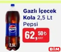 PEPSİ GAZLI İÇECEK KOLA 2,5 LT